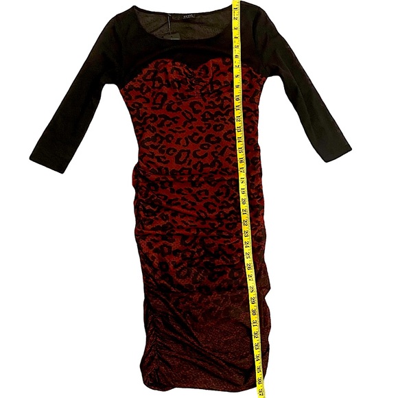 🆕 GUESS  | BANDIDA DRESS IN RED & BLACK LEOPARD PRINT SNAKESKIN OMBRÉ  SZ S - Picture 13 of 16